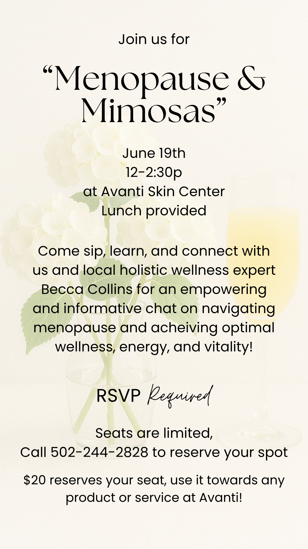Menopause & Mimosas event information